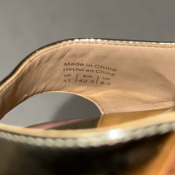 Aldo Metallic Gold Wedge Sandals - Picture 6 of 7